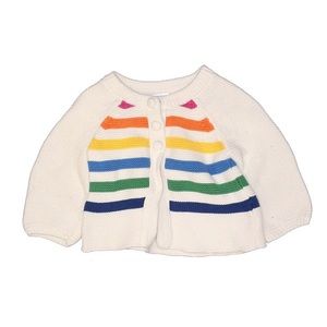 Hanna Andersson • knit rainbow cardigan  18-24m